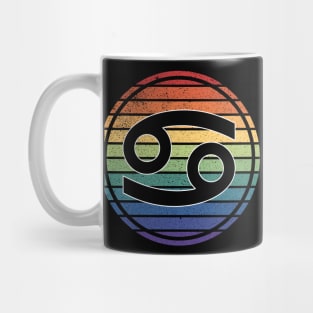 Vintage Distressed Rainbow Gay Pride Zodiac Cancer Mug